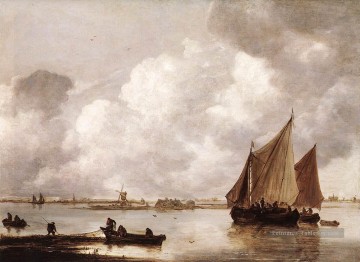 Haarlemer Meer Bateau paysage marin Jan van Goyen Peinture à l'huile